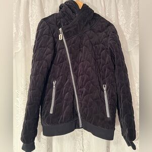 G-SUSS Industries Quilted Velvet Hooded Jacket Black Size M